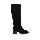 Cizme dama elegante Anna Viotti piele intoarsa D122-P115-699 negre