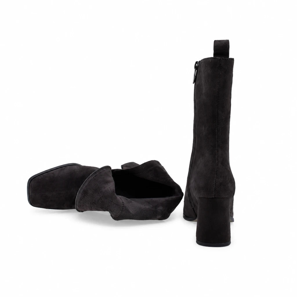 Cizme dama elegante Anna Viotti piele intoarsa D122-P115-730 maro