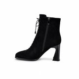Ghete dama elegante Anna Viotti piele intoarsa D122-W81-6H214-2 negre