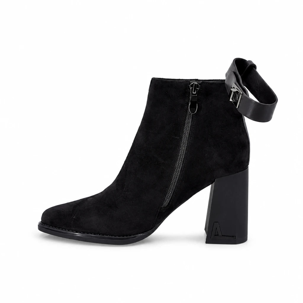 Ghete dama elegante Anna Viotti piele intoarsa D122-W19-5H597-4 maro
