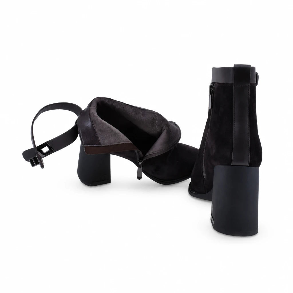 Ghete dama elegante Anna Viotti piele intoarsa D122-W19-5H597-4 maro