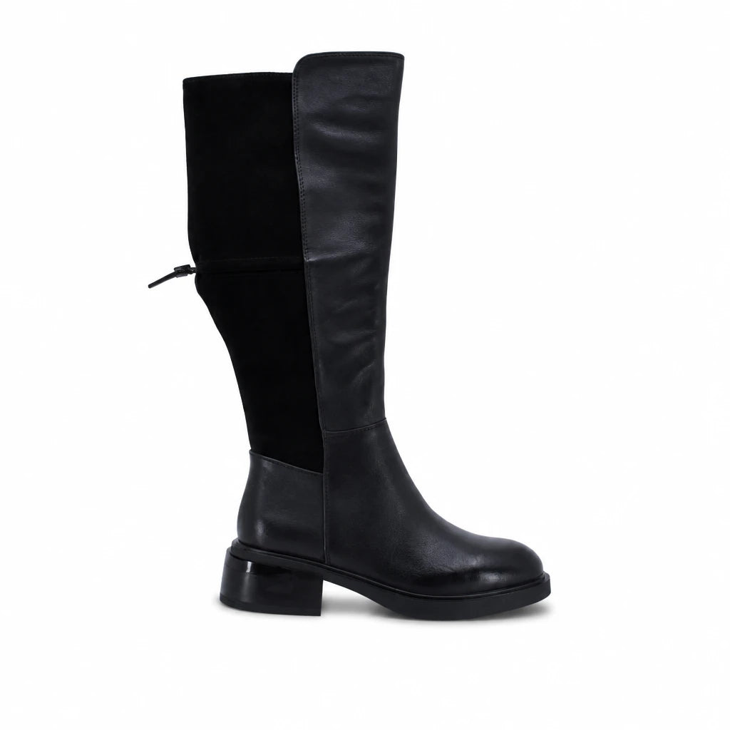 Cizme dama casual Anna Viotti piele naturala D125-5J254-B02 negre