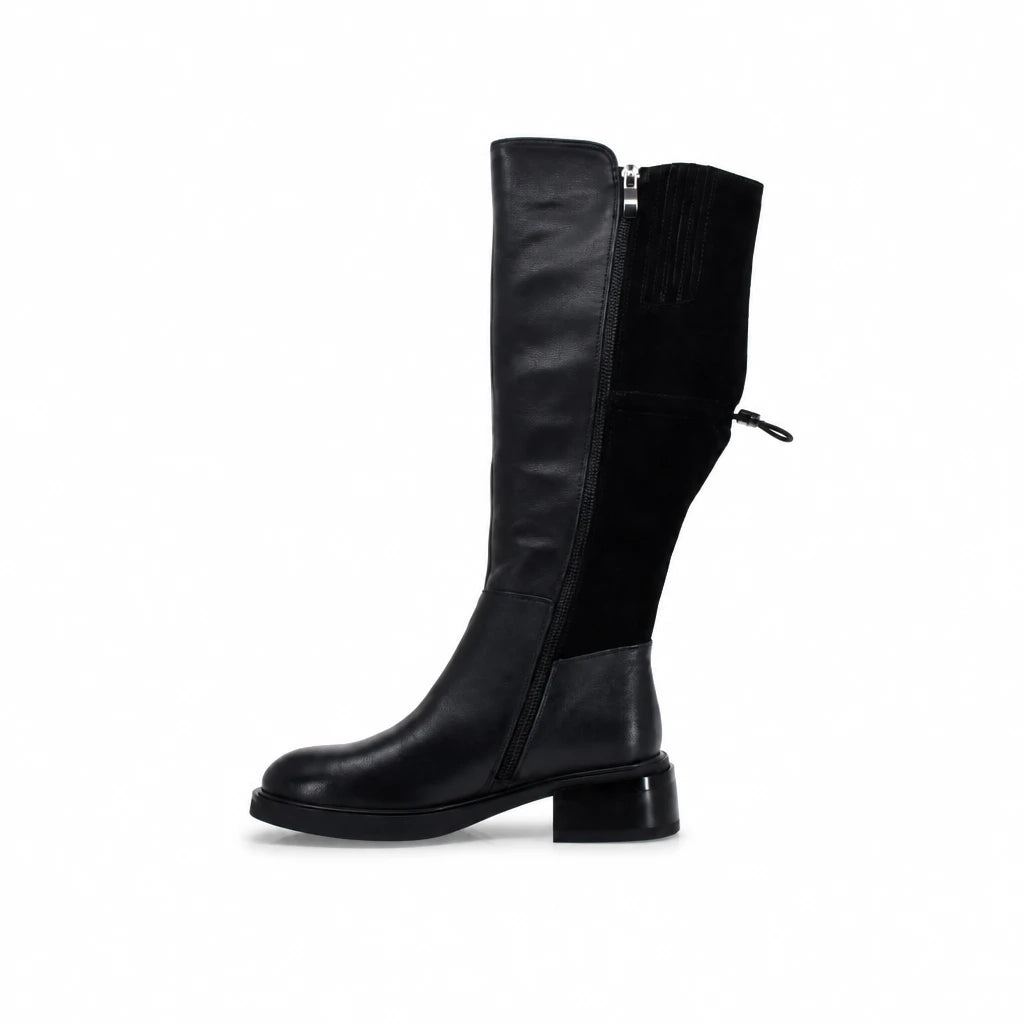 Cizme dama casual Anna Viotti piele naturala D125-5J254-B02 negre