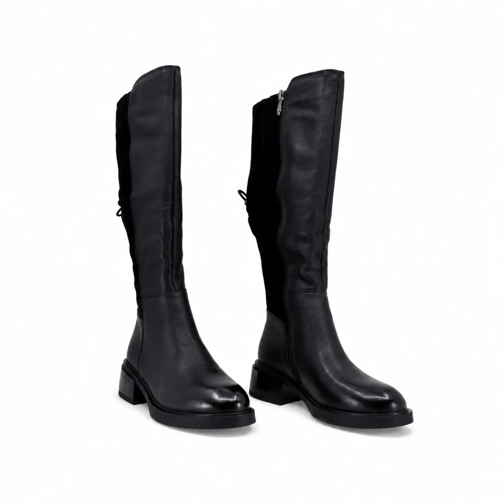 Cizme dama casual Anna Viotti piele naturala D125-5J254-B02 negre