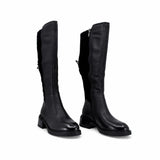 Cizme dama casual Anna Viotti piele naturala D125-5J254-B02 negre