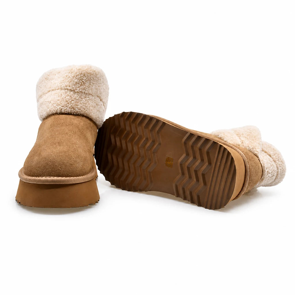 Ghete dama casual Anna Viotti piele intoarsa D113-AV2712 camel