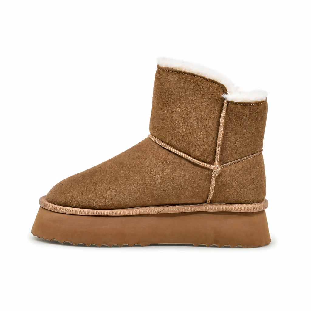 Ghete dama casual Anna Viotti piele intoarsa D113-AV2713 camel