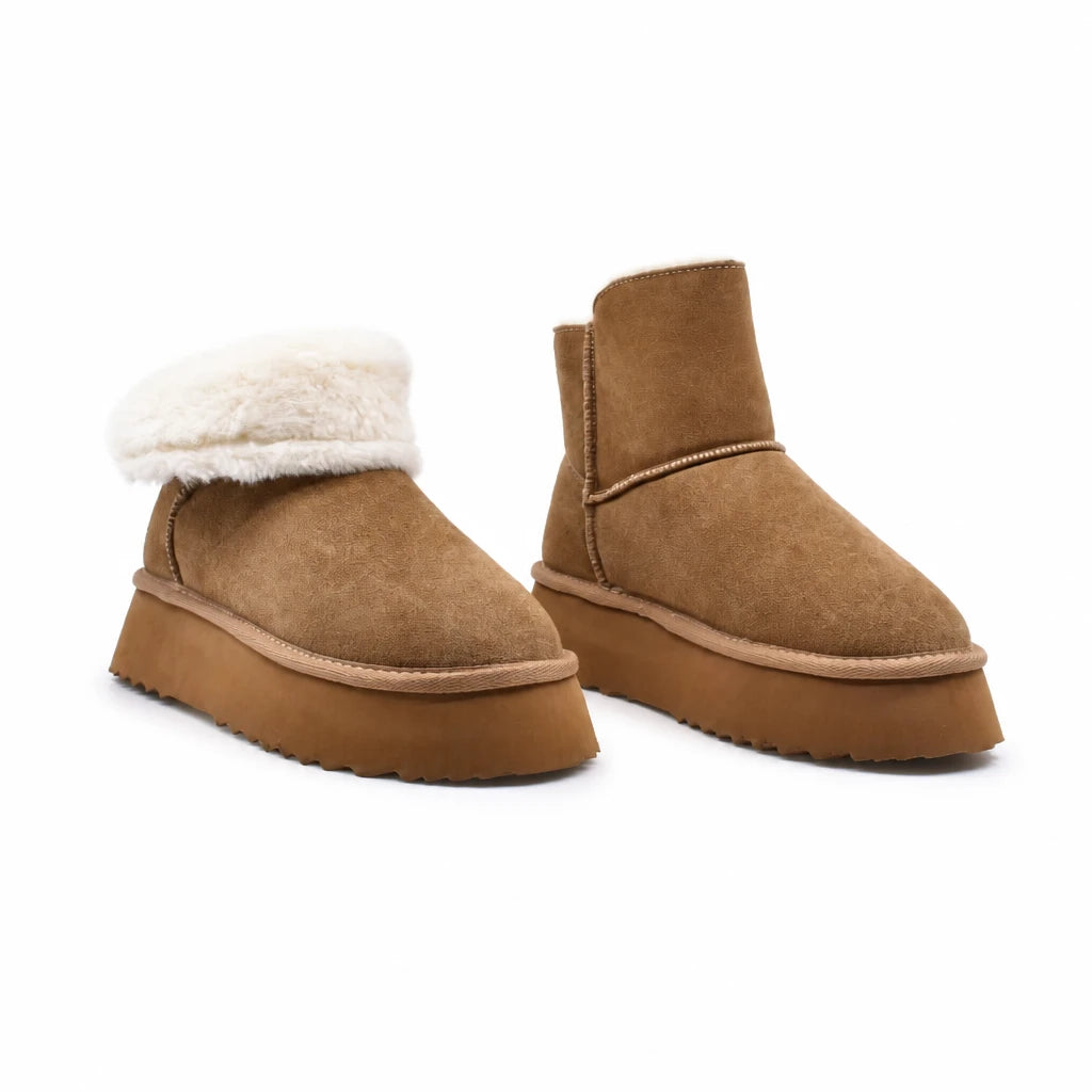 Ghete dama casual Anna Viotti piele intoarsa D113-AV2713 camel