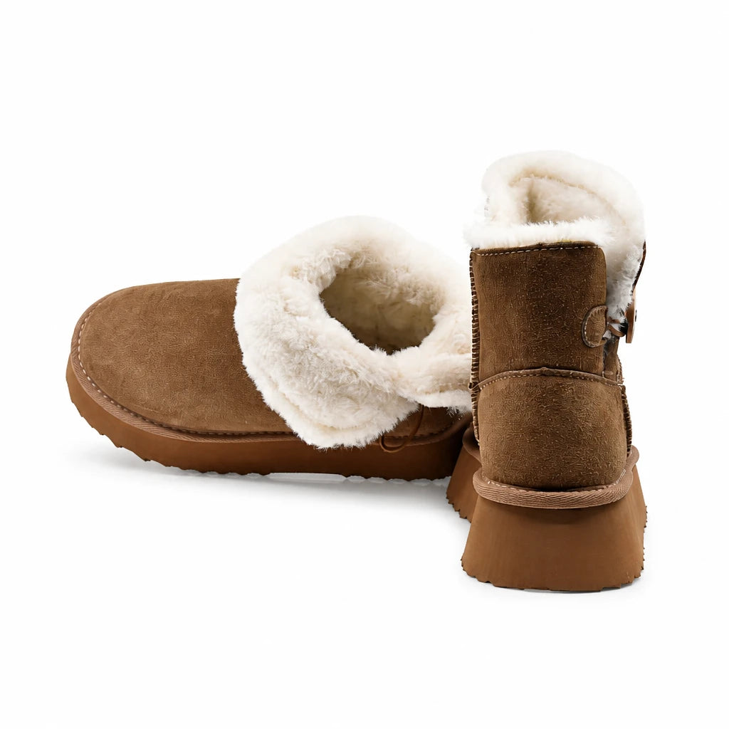 Ghete dama casual Anna Viotti piele intoarsa D113-AV2713 camel