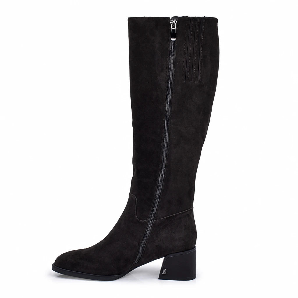 Cizme dama elegante Anna Viotti piele intoarsa D122-P115-699 maro
