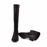 Cizme dama elegante Anna Viotti piele intoarsa D122-P115-699 maro