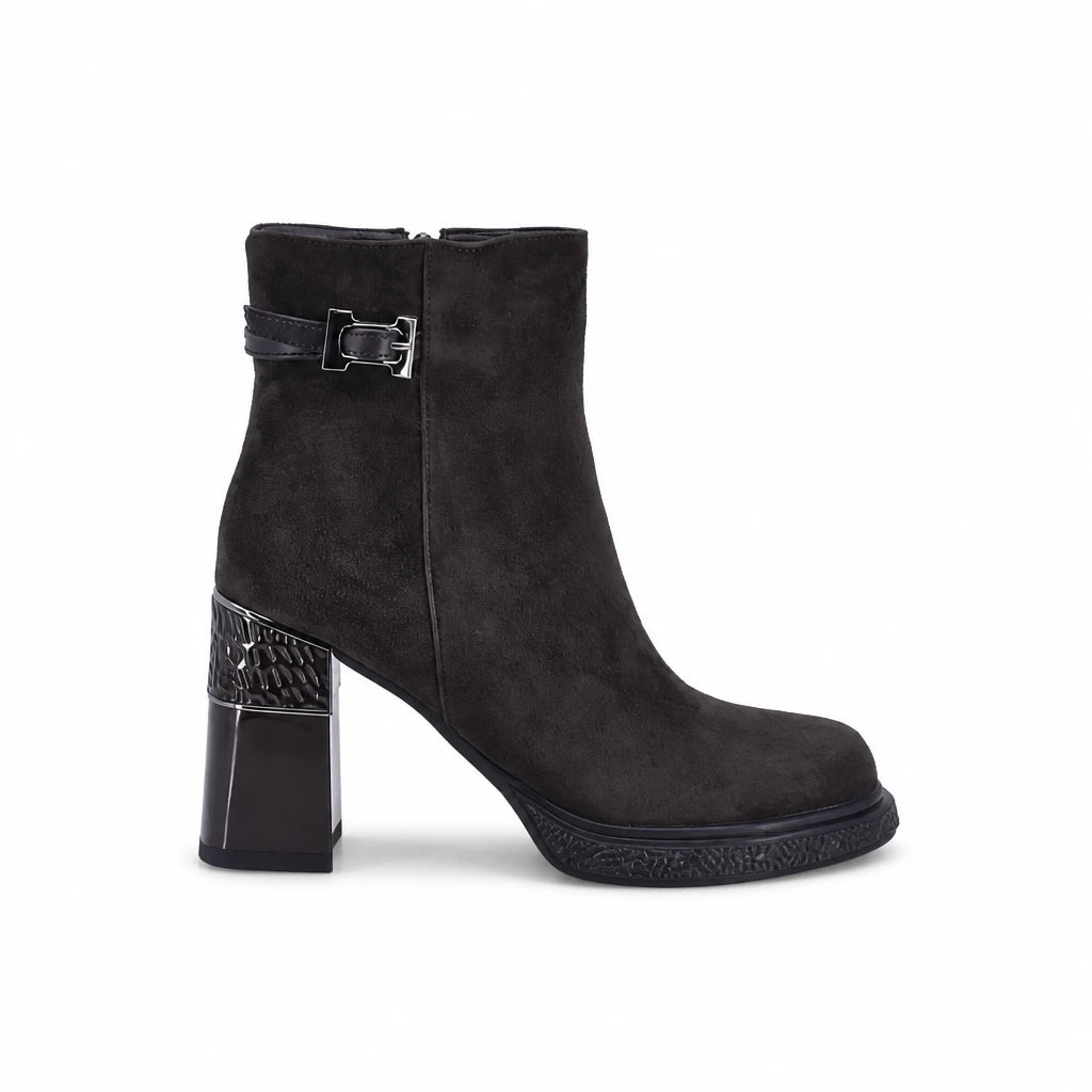 Ghete dama elegante Anna Viotti piele naturala D122-ZPW351-N4783-3 maro