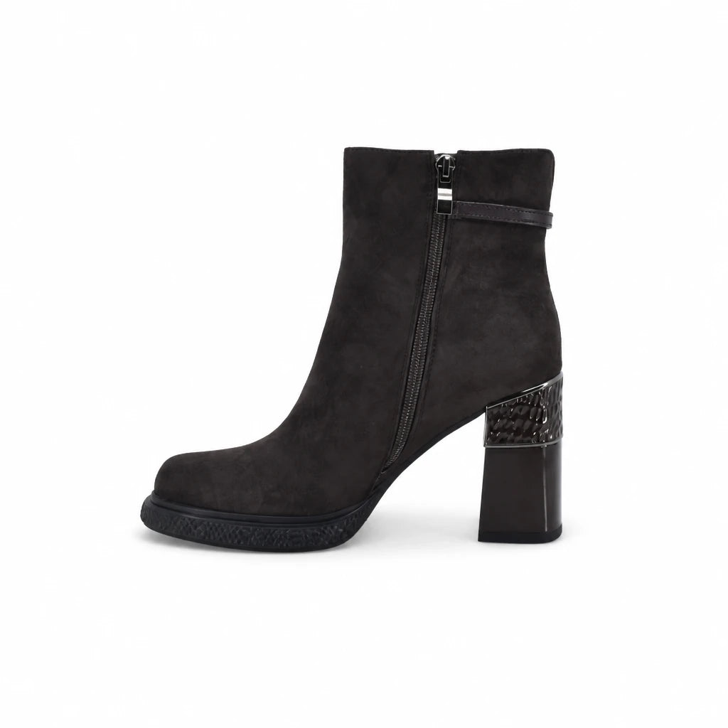 Ghete dama elegante Anna Viotti piele naturala D122-ZPW351-N4783-3 maro