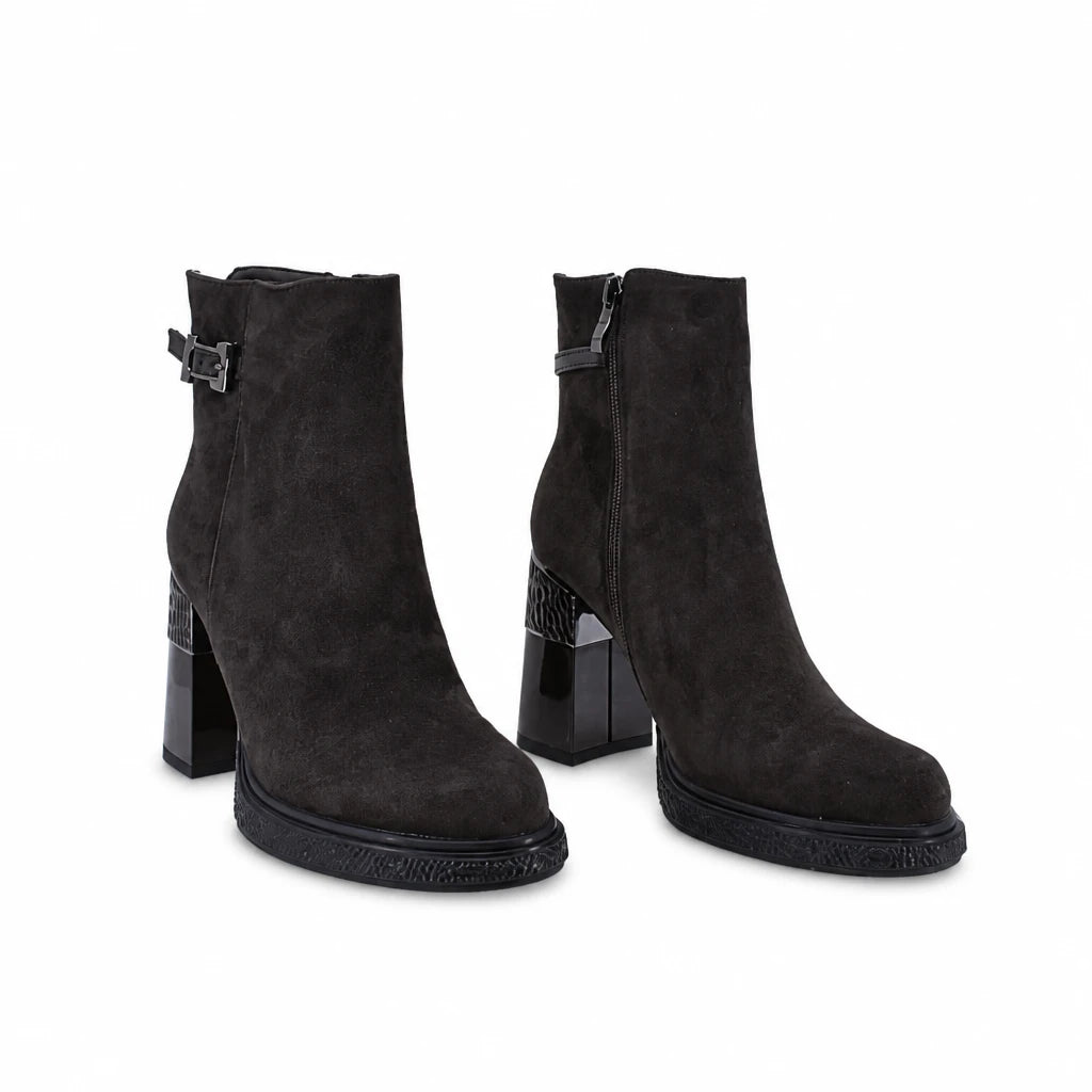 Ghete dama elegante Anna Viotti piele naturala D122-ZPW351-N4783-3 maro