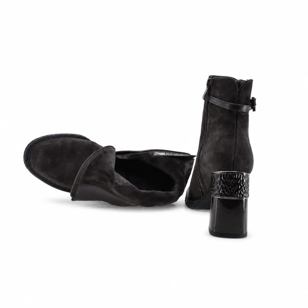 Ghete dama elegante Anna Viotti piele naturala D122-ZPW351-N4783-3 maro