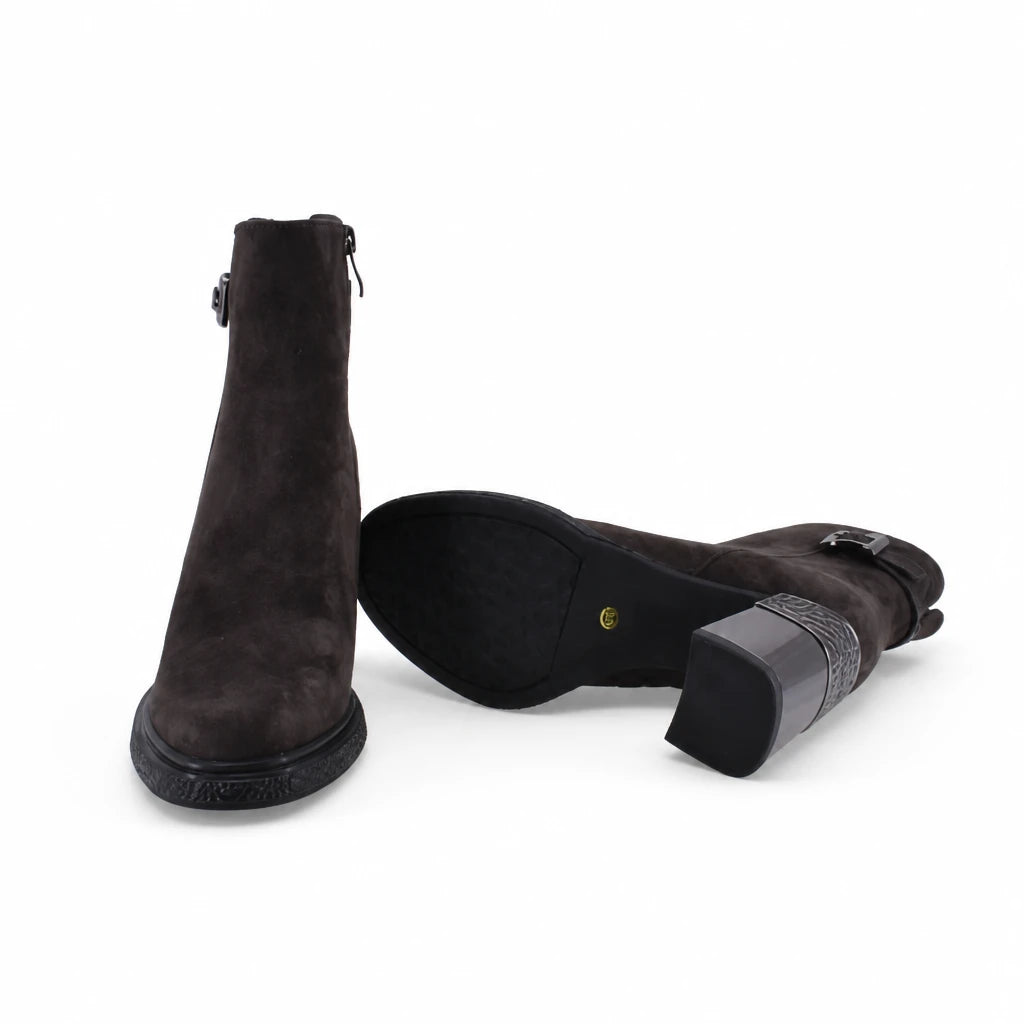 Ghete dama elegante Anna Viotti piele naturala D122-ZPW351-N4783-3 maro