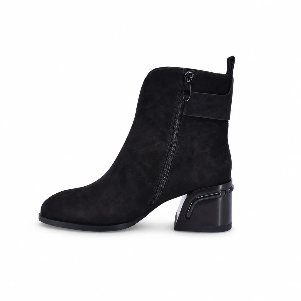 Ghete dama elegante Anna Viotti piele intoarsa D123-J5.5-A2722-830-H575 maro