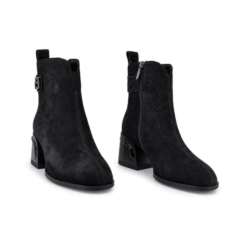 Ghete dama elegante Anna Viotti piele intoarsa D123-J5.5-A2722-830-H575 maro