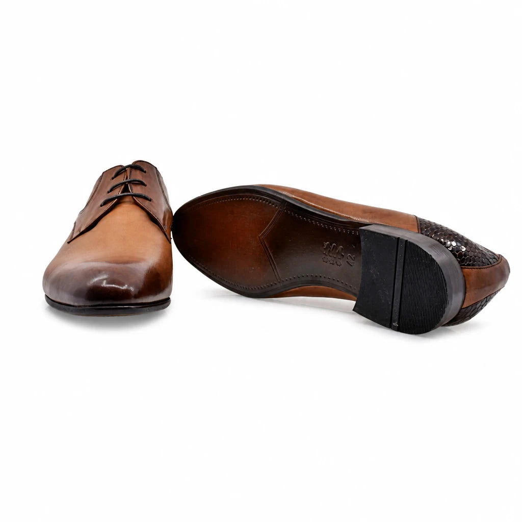 Pantofi barbati eleganti Goretti piele naturala B43702 coniac