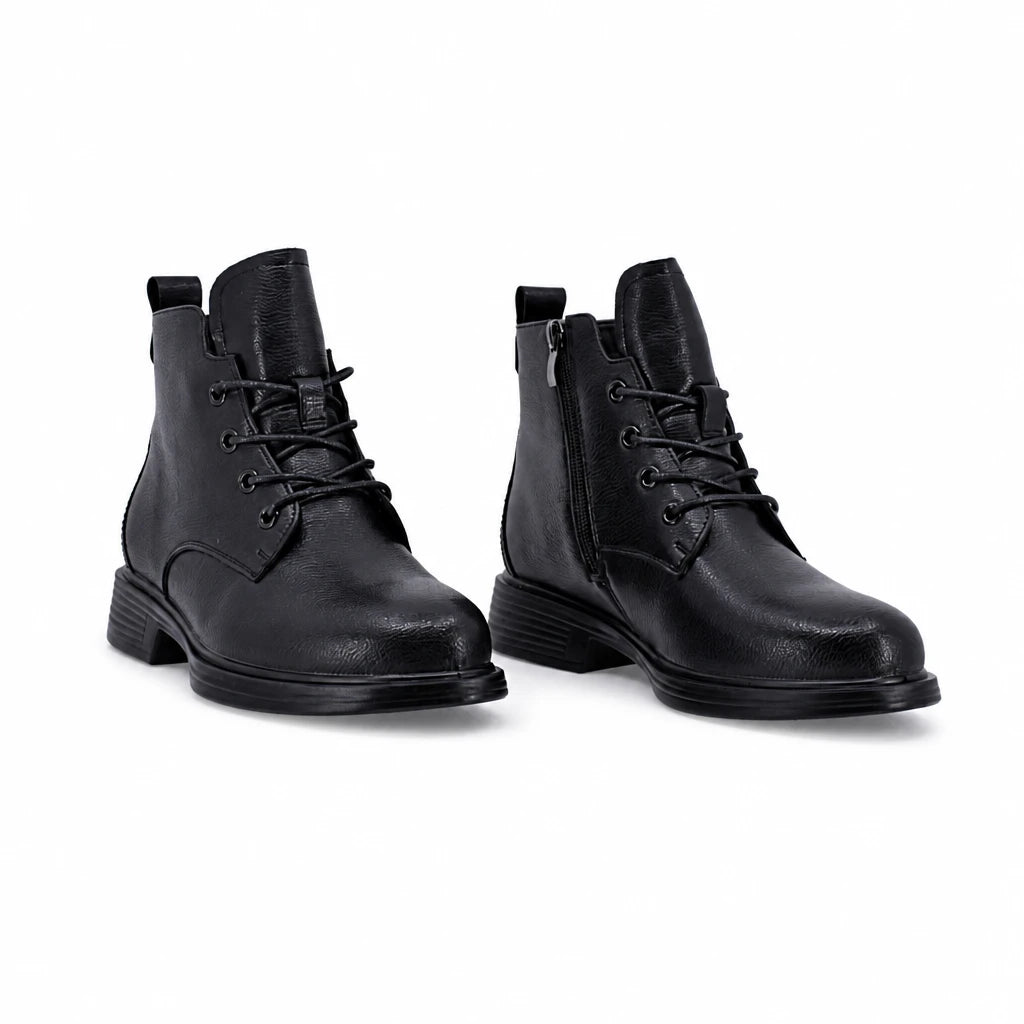 Ghete dama casual Anna Viotti piele naturala D111-B6181 negre