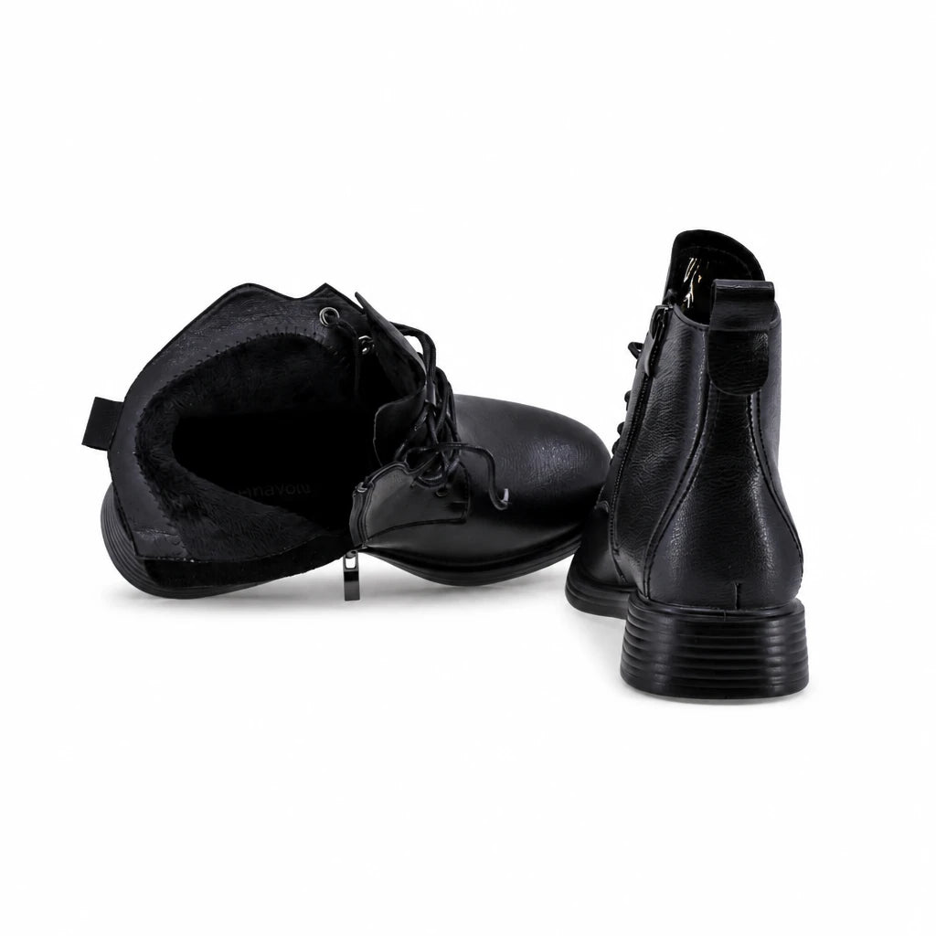 Ghete dama casual Anna Viotti piele naturala D111-B6181 negre