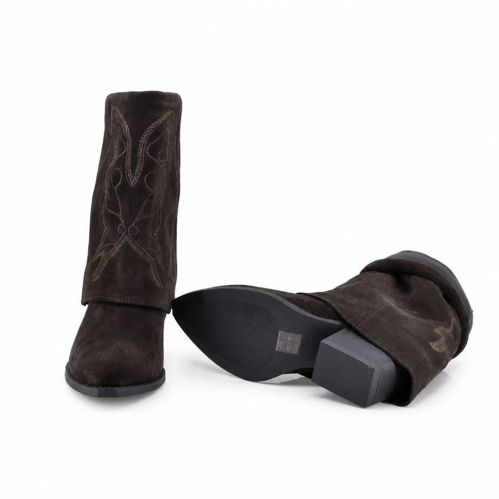 Cizme Dama Casual Anna Viotti Piele Intoarsa D115-2380-29R-01 maro