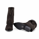 Cizme Dama Casual Anna Viotti Piele Intoarsa D115-2380-29R-01 maro
