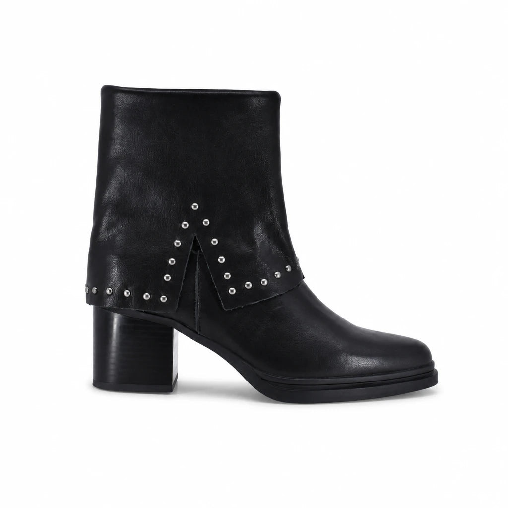 Botine dama casual Anna Viotti piele naturala D115-80935-05T negre