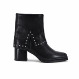 Botine dama casual Anna Viotti piele naturala D115-80935-05T negre