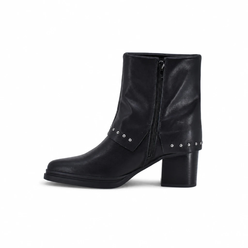 Botine dama casual Anna Viotti piele naturala D115-80935-05T negre