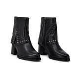 Botine dama casual Anna Viotti piele naturala D115-80935-05T negre