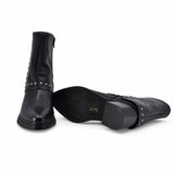 Botine dama casual Anna Viotti piele naturala D115-80935-05T negre