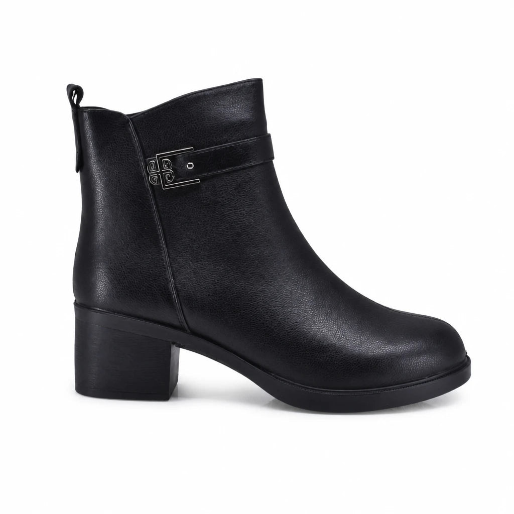 Ghete dama casual Anna Viotti piele naturala D111-3E76615-1 negre
