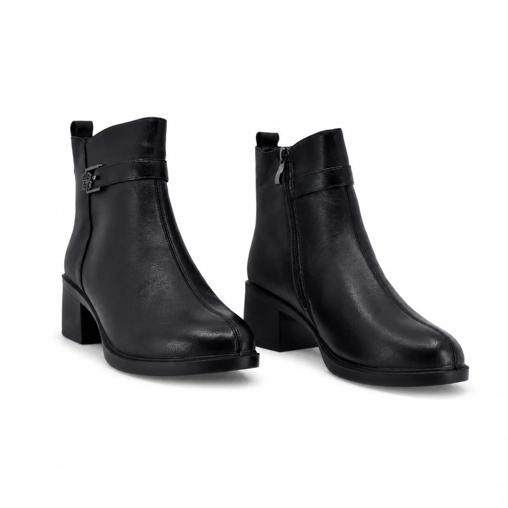 Ghete dama casual Anna Viotti piele naturala D111-3E76615-1 negre
