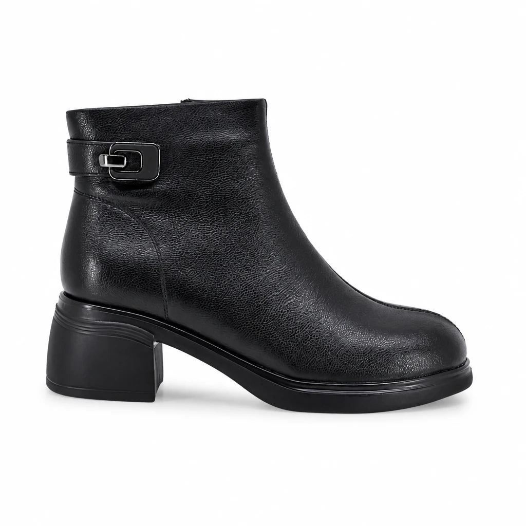 Ghete dama casual Anna Viotti piele naturala D111-5F17001-1 negre