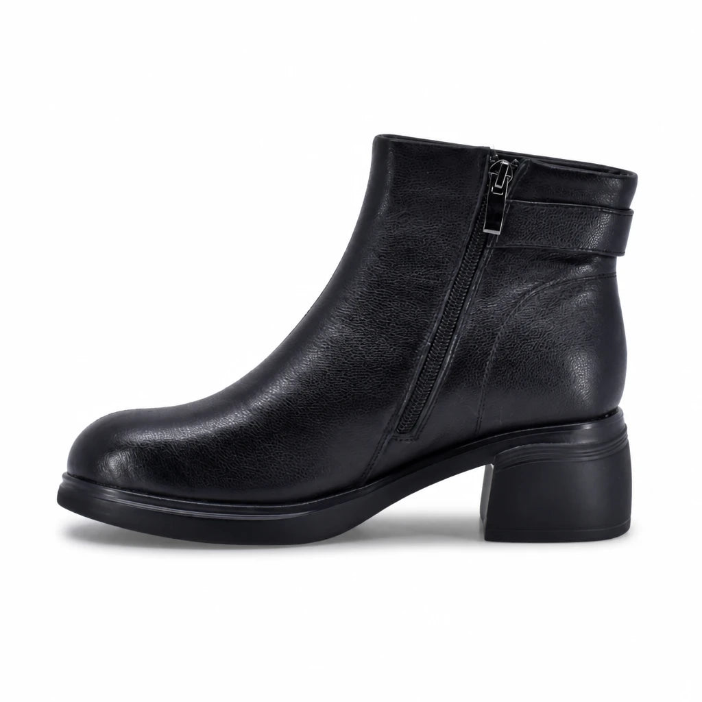 Ghete dama casual Anna Viotti piele naturala D111-5F17001-1 negre