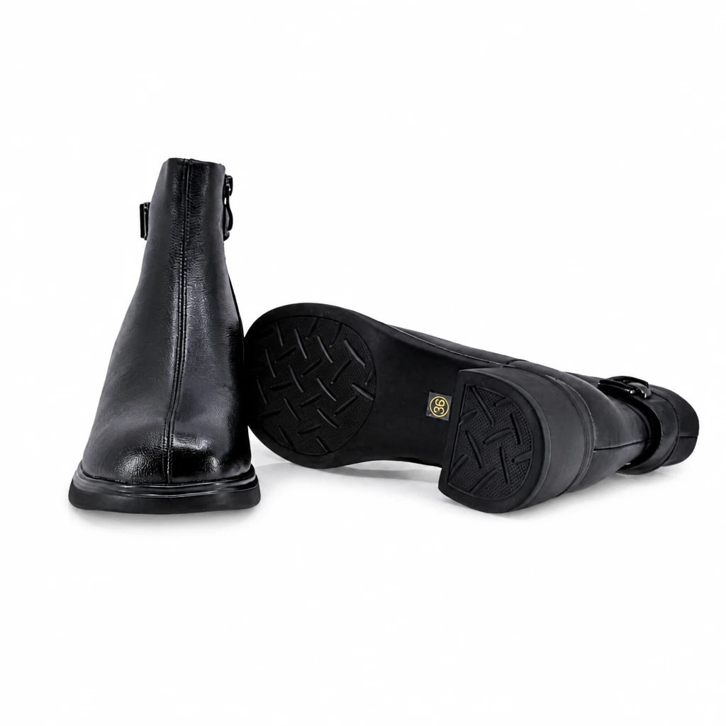 Ghete dama casual Anna Viotti piele naturala D111-5F17001-1 negre