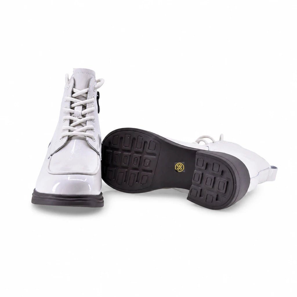 Ghete dama casual Anna Viotti piele lacuita D111-5F88601-751 bej