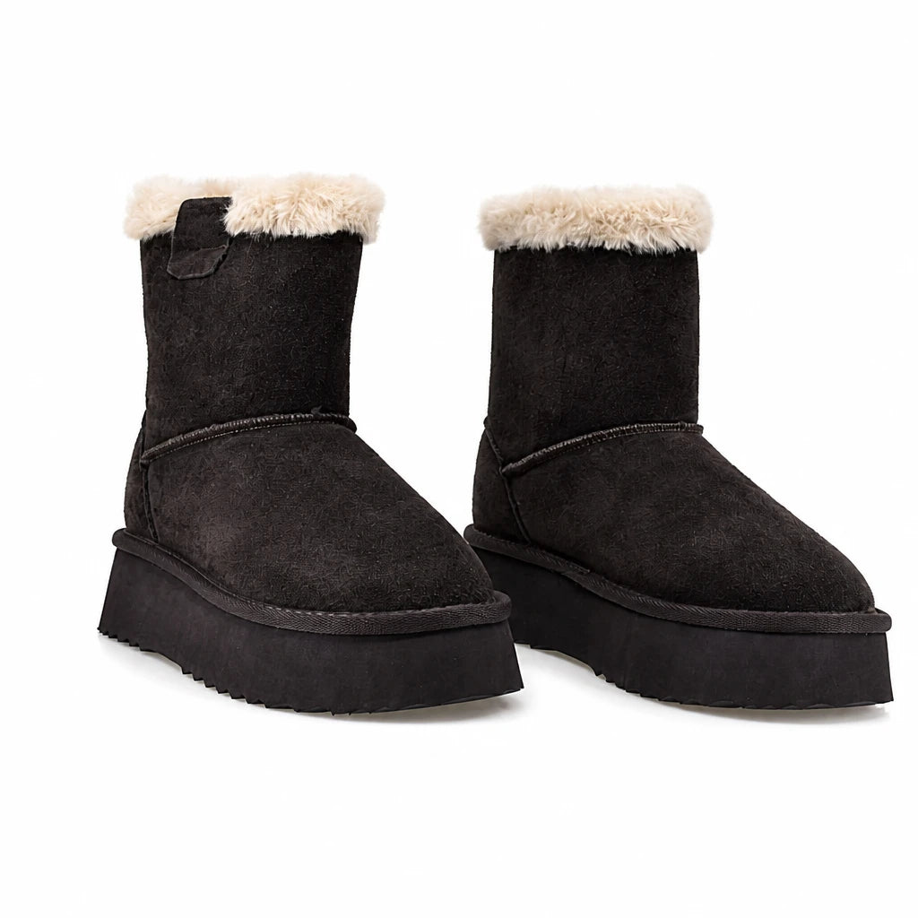 Ghete dama casual Anna Viotti piele intoarsa D113-AV2716 maro