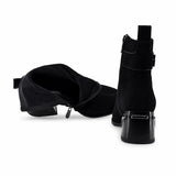 Botine dama elegante Anna Viotti piele intoarsa D123-J5.5-A2722-830-Y36 negre