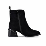 Botine dama elegante Anna Viotti piele intoarsa D123-J5.5-A2722-830-Y36 negre