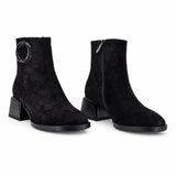 Botine dama elegante Anna Viotti piele intoarsa D123-J5A2721-700-H802 maro