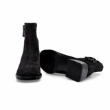 Botine dama elegante Anna Viotti piele intoarsa D123-J5A2721-700-H802 maro
