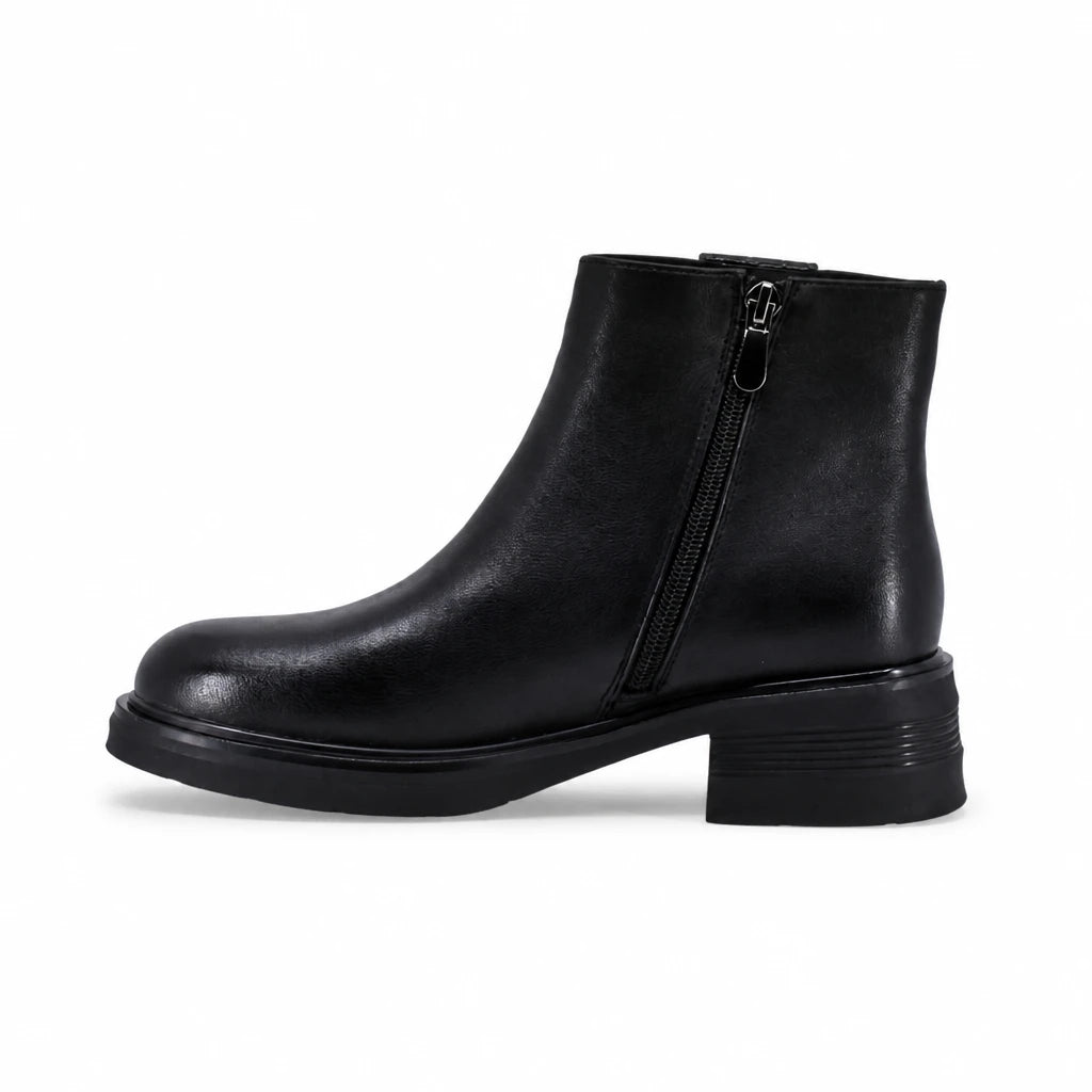 Ghete dama casual Anna Viotti piele naturala D125-5J148-R03 negre