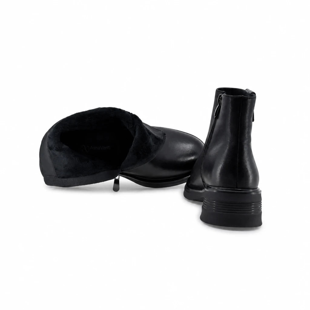 Ghete dama casual Anna Viotti piele naturala D125-5J148-R03 negre
