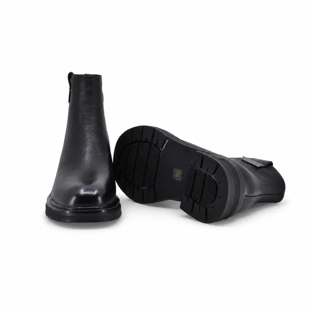 Ghete dama casual Anna Viotti piele naturala D125-5J148-R03 negre