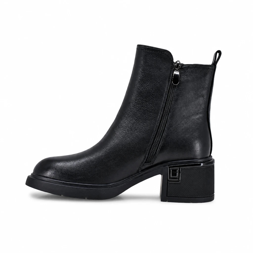Ghete dama casual Anna Viotti piele naturala D125-5J223-R01 negre