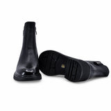 Ghete dama casual Anna Viotti piele naturala D125-5J223-R01 negre