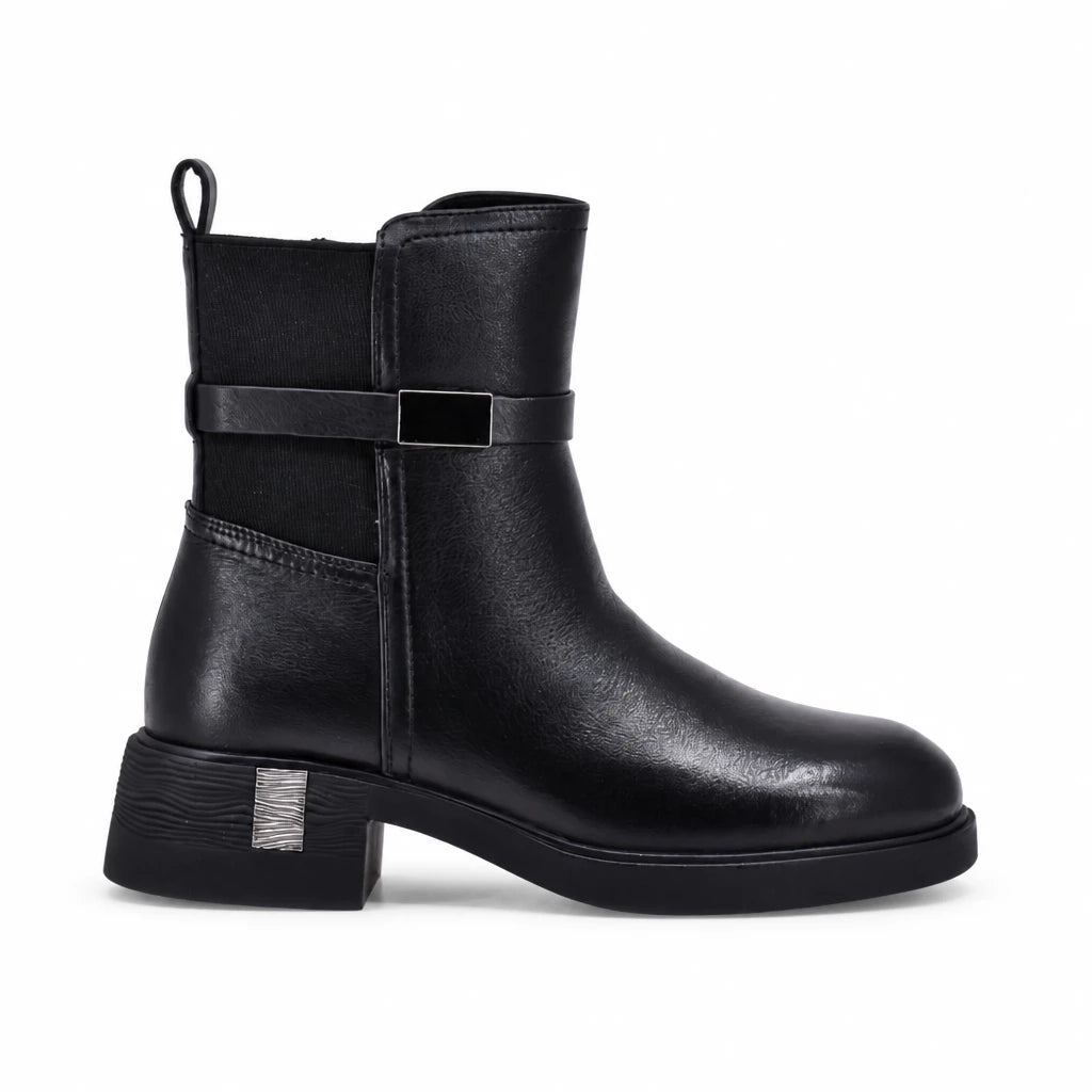 Ghete dama casual Anna Viotti piele naturala D125-5J302-B01 negre