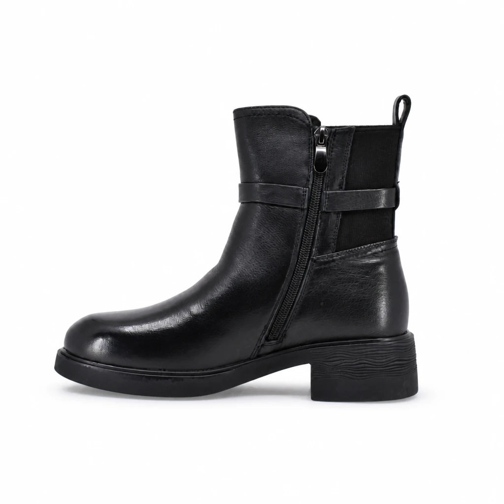 Ghete dama casual Anna Viotti piele naturala D125-5J302-B01 negre